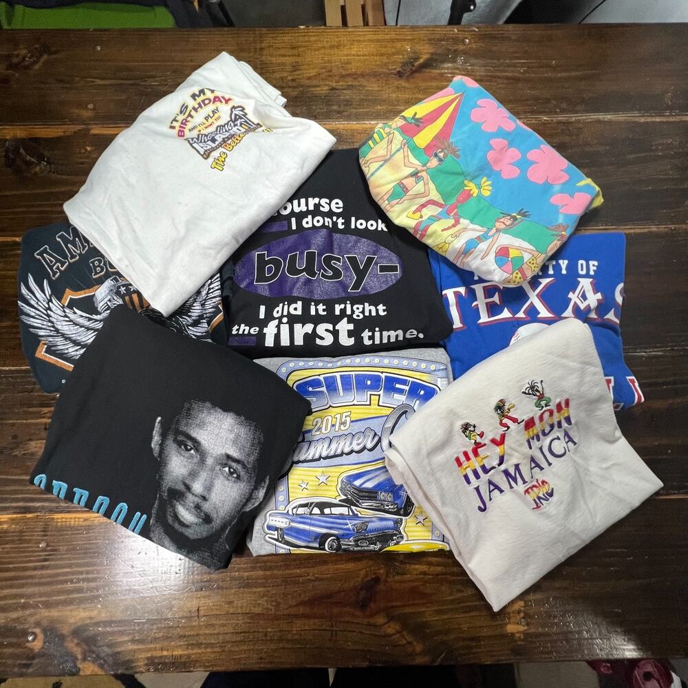 Men's T-Shirt Lot of 8 Size XL Various Brands and Styles Vintage and Modern